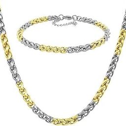 Necklace Chain & Gold Silver Bracelet for Boys and Men-image-74