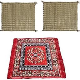 Urbans Hub? 2 Nos. of Kusha Asana/Kush Grass Asan & 1 Nos Velvet Aasan for Pooja Asan/Meditation Asasn/Yoga Mat - Combo Pack - Pack of 3-image-9