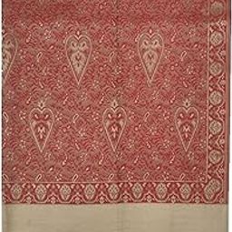 Women's Wool Blend Woven Kashmiri Shawl (vch18251, Maroon, 40"*80" Inches)-image-11