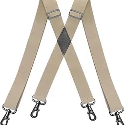 yashidun Men's X Shaped 4 Clip Adjustable Suspenders with Elastic Strap-picture-36