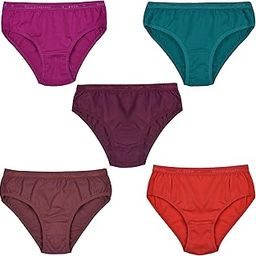 Angela Women's Briefs | Full Coverage,100% Cotton, Hosiery, Mid Waist | Outer Elastic Waistband | Hipsters, Underwear, Innerwear, Panties | Solid (Pack of 5) Multicolour-picture-20