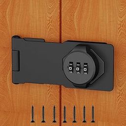 Shreekunj Impex Household Cabinet Password Locks Cabinet Door Combination Lock Door Security Slide Latch Lock for Small Doors, Cabinets, Barn Door (1 Pack Black)-43