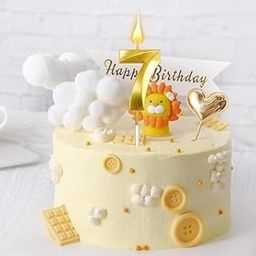 Party Port Shiny Gold Number 7 Seven Candle 7th Birthday or Anniversary Celebration (Pack of 1)-image-12