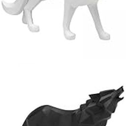 ATORSE 2 Pieces Nordic Wolf Figure Wild Animal Model Crafts for Office Ornament |Home & Garden|Home D?©cor|Figurines-image-8