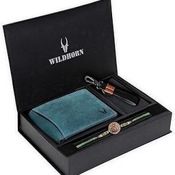 Rakhi Gift Hamper for Brother - Classic Men's Combo/Gift Set of Leather Wallet, Keyring and Rakhi for Brother/Bhaiya. (Blue Hunter)-17