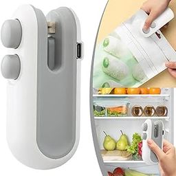 Alpenika Mini Portable Mini Sealing Machine | 2 in 1 USB Rechargeable Magnetic Heat Sealing | Heat Seal for Plastic Bags,Food, Snacks, Chips | Rechargeable Bag Sealer-image-3