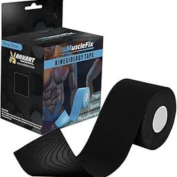 MuscleFix Athletic Sports Kinesiology Tape | Tape for Injury, Muscle Support, Pain Relief, Joint Support and Physiotherapy (5 m * 5 cm) (Black)-image-71