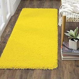 VASAC Modern Geometric Area Rug, Shag Texture, Multi-Colour Pattern with Extra Softness and Smooth, Silky Feel, for Living Room Carpet, Etc.clr-Yellow,1, Size 16X24 Inch 40x60cm-image-17