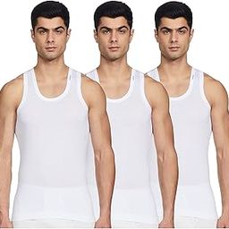 Men's Cotton Vest (FL VEST WHT_White_XL)(Pack of 3)-29