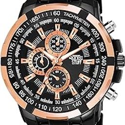 Band Chronograph Luxury Quartz Analog Stainless Steel Watch for Men-picture-44