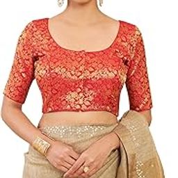Women's Art Silk Floral Half Sleeve Regular Fit Blouse-picture-5