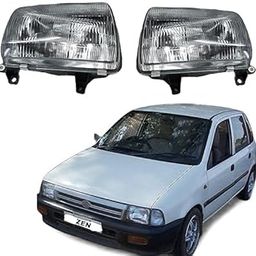 MALIK AUTO Headlight assembly Maruti Suzuki Zen 1996-2002 without Motor (Right & Left both Sides) PAIR (WITHOUT ADJUSTABLE MOTOR)-picture-1