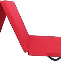 SAZ DEKOR Three Fold Folding Thick Exercise Mat Yoga Pad for Stretching Training Fitness Red PU Leather-image-64