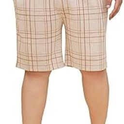 Plus Size Men Regular Fit Mid-Rise Checked Beige Regular Shorts (JPSOK13043_Beige)-picture-6