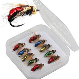 LOOM TREE® 10X Fly Fishing Flies Fishing Bait Lures with Hooks for Trout Salmon Sunfish | Fishing | Baits, Lures & Flies | Crankbaits-image-49