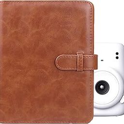 HIYQIN 128 Pockets Photo Album Compatible with Fujifilm Instax Mini 12/11/9/7s/25/70/90/EVO/Link Printer/Polaroid Snap PIC, Classic Mini Photo Album for 2x3 Film - Brown-23
