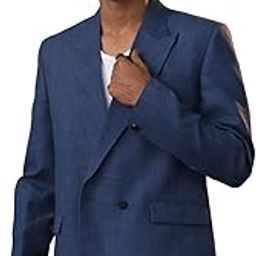 Men's Jute Cotton Blazer I Solid Textured Slim Fit Regular Blazer for Men I Single Breasted with Double Button Closures Traditions Festive Blazer-picture-50
