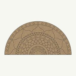 Aakar Creation’s HALF MANDALA (10x5 Inch/3mm Thick) Pre-Marked MDF base for - Art & Craft | DIY Projects | Lippan Art | Mirror work | Acrylic/Poster color Painting | Wood stains or Alcohol Inks | Rasin Art-image-53