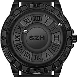 Mirrorless Roman Numeral Display, Dual Magnetic Ball Time Indicators Silicone Band Watch for Man-picture-48