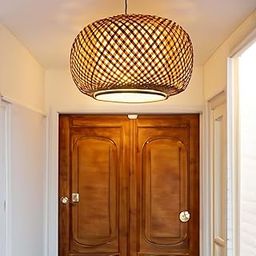 Craftscape Antique Handmade Bamboo Hanging Lamp Shade Perfect Hanging Lights For Living Room/Home/Hotel/Cafe/Restaurant Decor 14inch (hl0003) (Baroque)-12