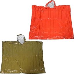 VANZACK Men's Rain Poncho Emergency Survival Blanket Camping Rain Gear Waterproof Compact for Hiking-image-85