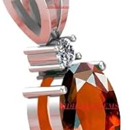 6.25 Ratti 5.00 Carat Certified A+ Quality Natural Hessonite Garnet Gomed Stone Silver Pendant Locket Loose Gemstone for Women's and Men's-17