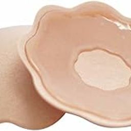 ANESHA Women’s Nipple Covers Reusable Adhesive Silicone Nippleless Covers Flower Shapes silicone Free Size Beige Colour Pack of 1-image-48