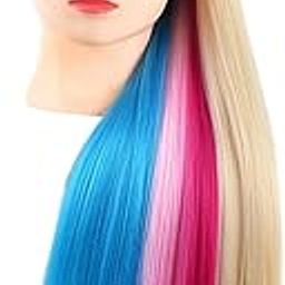 UJEAVETTE® Manikin Cosmetology Doll Head Mannequin Head for Hair Curling Winding Makeup White Rainbow-image-65