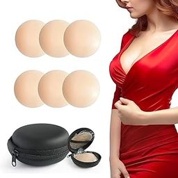 Nipple Covers Sticker Reusable Comfortable & Natural Invisible Adhesive Silicone Pasties for Women with Storage Case, 3 Pairs (Skin) ||Free Size||-picture-50