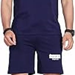 Men's Cotton Printed T-Shirt and Short Set with Round Neck Half Sleeves Regular Fit and Short Closure Elasticated Drawstring with Both Side Pockets | Night Suit Set-image-28