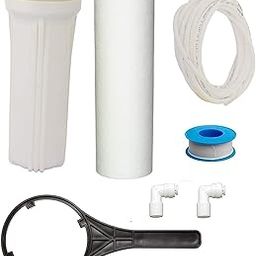 Pre Filter Housing Kit with Spun Filter Spanner Teflon Pipe 2 m for All Type of Ro Water Purifiers Pre Filter Housing (White)-1