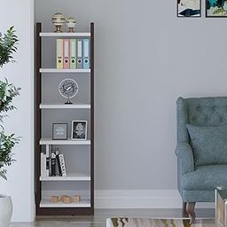 Redwud Colson Engineered Wood Bookshelf/Bookshelf for Home/Home Décor Storage Rack/Book Rack for Study Room - (Matte Finish, Wenge/White) D.I.Y-27