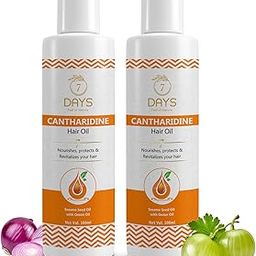 7 DAYS Cantharidine Hair Oil | Hair Fall Controle and Hair Growth with Sesame oil & Brahmi | Hair Oil For Men & Women |100 ml (Pack of 2)-image-58