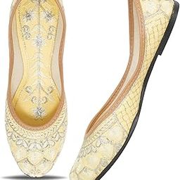 Women's Ethnic Punjabi Juttis | Traditional Slip-On Flats with Embroidery | Cushioned Footbed for Comfort | Comfortable & Stylish Punjabi Juttis for Girls & Women-image-100