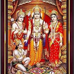 Ram Darbar Lord Shri Rama Sita Parivar Family Wall Painting Framed Home Decor (Wood,Matte,Brown,Small Size,6 x 8 Inch) B741S-22