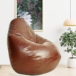 Couchette® Stillo XXXL Bean Bag Teardrop Cover in Tan Faux Leather (Without Beans) (Only Cover)-picture-29