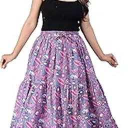 Printed Cotton Women Wear Long Skirt Length 40" inch-image-17