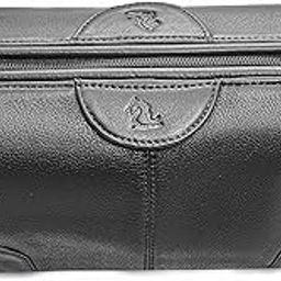 Obama Black Leather Toiletry Bag Men & Women | Multipurpose Travel Organizer Pouch | Shaving Kit Bag Men | Makeup Cosmetic Pouch Women | Waterproof Toiletries Kit for Travel-image-14