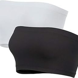 Women's Nylon Strapless Non Padded Tube Bra, Free Size (Pack Of 2), Black/White-picture-55
