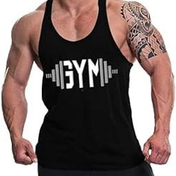 Men's Cotton Printed Sleeveless Racer Back Sports Gym Boxing Workout Activewear Bodybulding Quick Dry Fit Gym Vest Tank Top L2605-image-109
