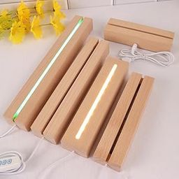SNOOGG LED Display Night Lights Wood Lighted Base L Stand for DIY Glass Jewelry 300mm Name Letters Resin Art Display (8 in)-22
