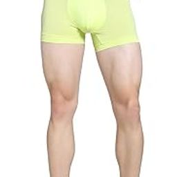 Men's Cotton Classic Soild Trunks (Pack of 1) (686341_Sunny Lime-Black-image-5