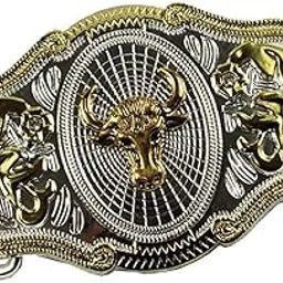 Vintage Cattle Head Decorative Belt Buckle Snap On Antique Western Belt | Belt Buckles-image-36