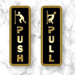 Acrylic Push Pull Signage Nano Self-Adhesive Black Golden Sign For Business Shop Stores Cafes Shops Hospital School Office Hotel Restaurant Hotel Company Malls-picture-13