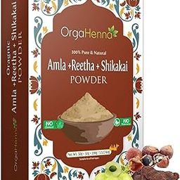 OrgaHenna 100% Pure & Natural Amla, Reetha & Shikakai Powder | Herbal Hair Cleanser & Conditioner | Promotes Hair Growth & Scalp Health | 100g | Vegan & Chemical-Free-image-99