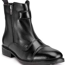 Men's Leather High Ankle Classic Boots | Formal Shoes for Men (42 Black)-image-44