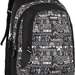 Half Moon Wild Class 5-12 School Bag for Boys Girls | Laptop Bagpack Backpack for Men Women | 3 Zips Stylish And Trendy College Bags for Students (Black and Grey)-25