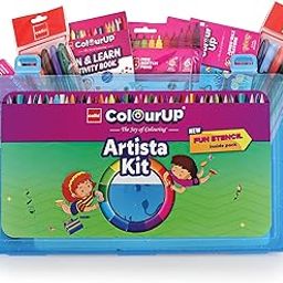 Cello ColourUp Artista Kit | Kids Art Kit with Crayons, Mini Sketch Pens, Oil Pastels, Multicolour Ball Pens, Stencils & Activity Book | Ideal for Kids Gifting and Creative Fun-23