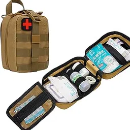 kraptick Tactical First Aid Pouchs – MOLLE First Aid Kit Pouch Emergency Medic Bag – Survival IFAK Pouch, Military Medical Pouchs for Camping, Hiking, Travel & Outdoor Use (Khaki)-picture-40