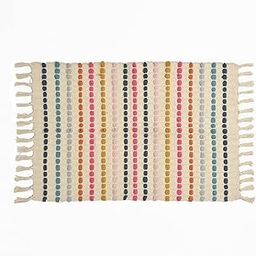 SASHAA WORLD Cotton Striped Rug for Home – 60x90 cm | Multicolour Handwoven Floor Mat with Tassels | Soft Scatter Rug for Living Room, Bedroom, Entryway & Kitchen-image-89